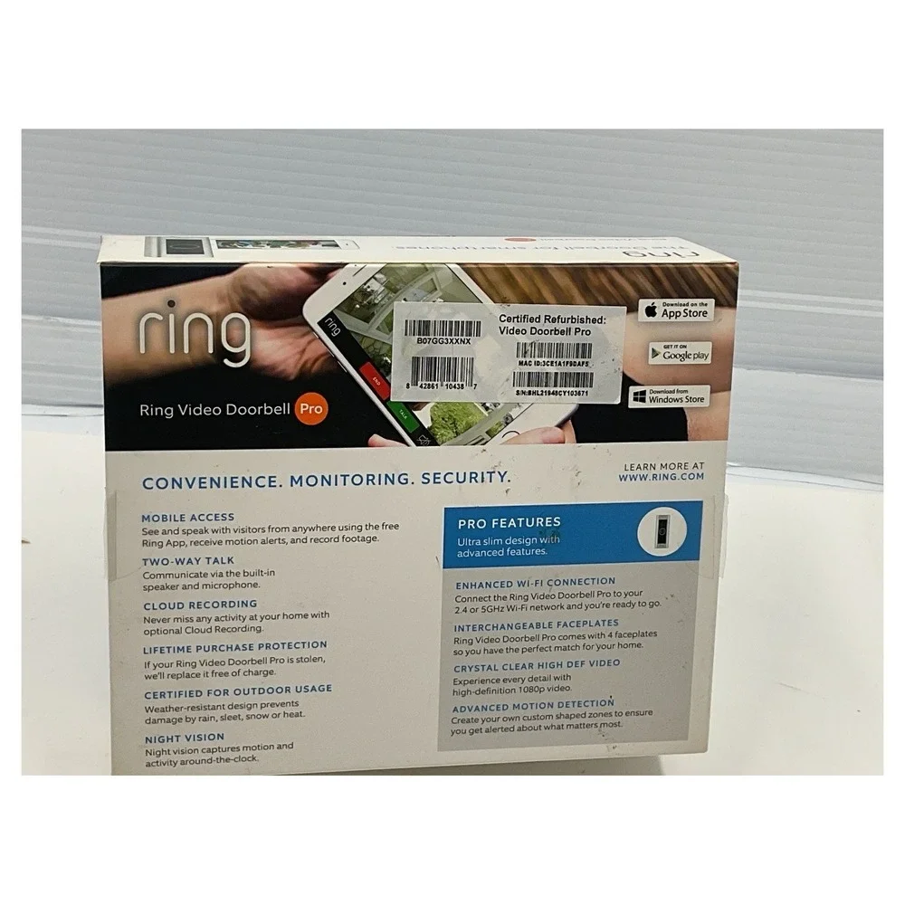 Ring Video Doorbell Pro 1080p HD Smart Wi-Fi Hardwired - 4‎ Faceplates